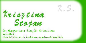 krisztina stojan business card