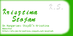 krisztina stojan business card